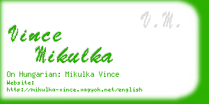 vince mikulka business card